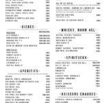 carte des boissons